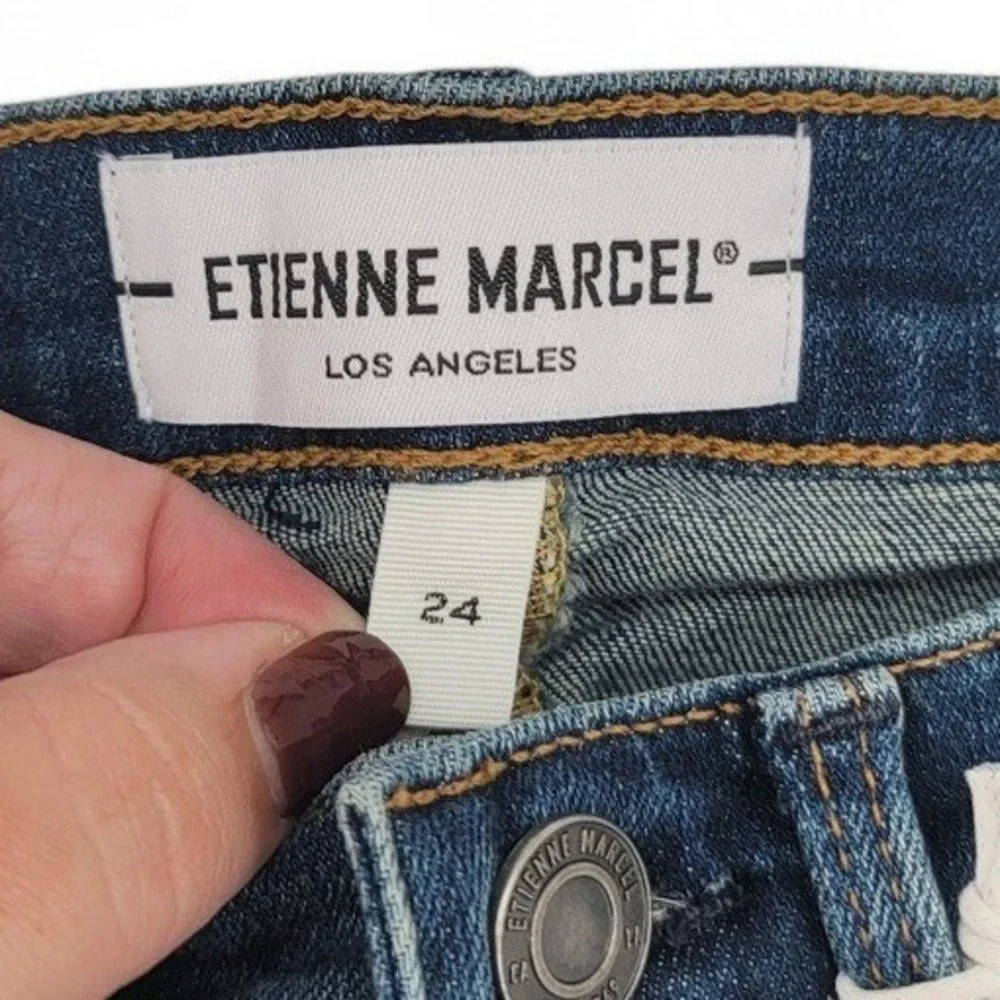 Etienne Marcel Skinny‎ Jeans 24 NWT Made in USA Zip Hem Mid Rise Stretch - Picture 5 of 6